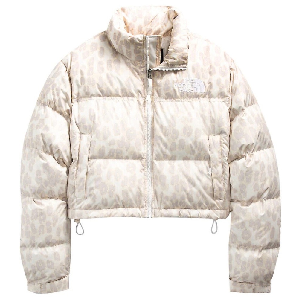 THE NORTH FACE Nuptse Cropped Leopard Print Jacket
